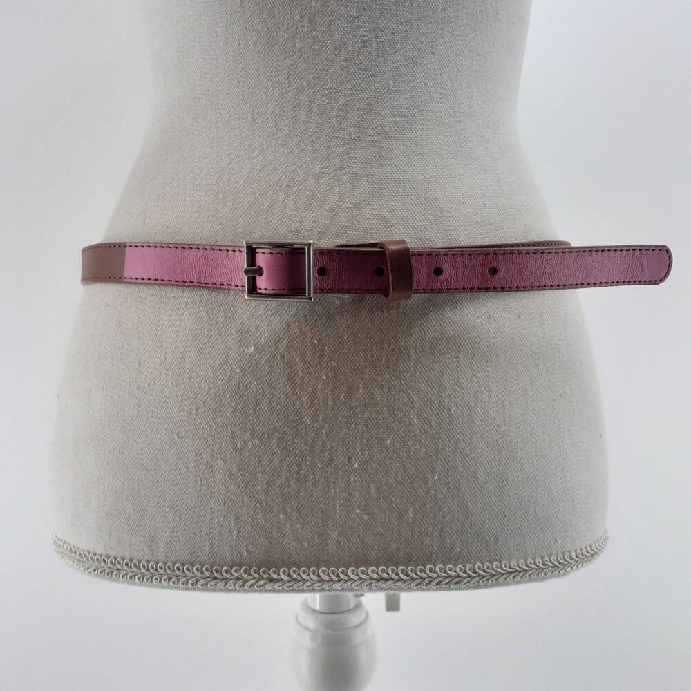 Gap Women Size Small Belt Skinny Two Tone Brown Pink Leather